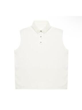 Free People Sleeveless Polo Top in White XL